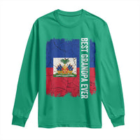 Best Grandpa Ever Haitian Granpapa Long Sleeve Shirt Vintage Distressed Haiti Flag Father's Day