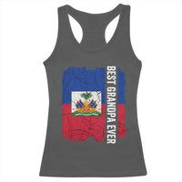 Best Grandpa Ever Haitian Granpapa Racerback Tank Top Vintage Distressed Haiti Flag Father's Day