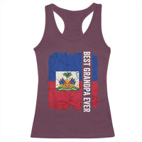 Best Grandpa Ever Haitian Granpapa Racerback Tank Top Vintage Distressed Haiti Flag Father's Day