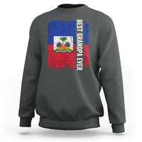 Best Grandpa Ever Haitian Granpapa Sweatshirt Vintage Distressed Haiti Flag Father's Day