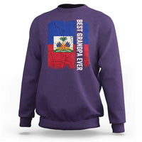 Best Grandpa Ever Haitian Granpapa Sweatshirt Vintage Distressed Haiti Flag Father's Day