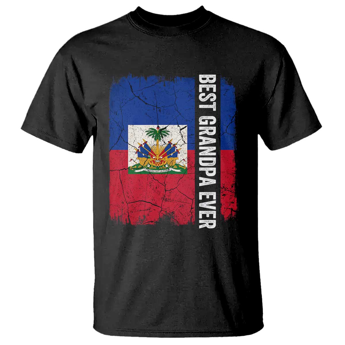 Best Grandpa Ever Haitian Granpapa T Shirt Vintage Distressed Haiti Flag Father's Day