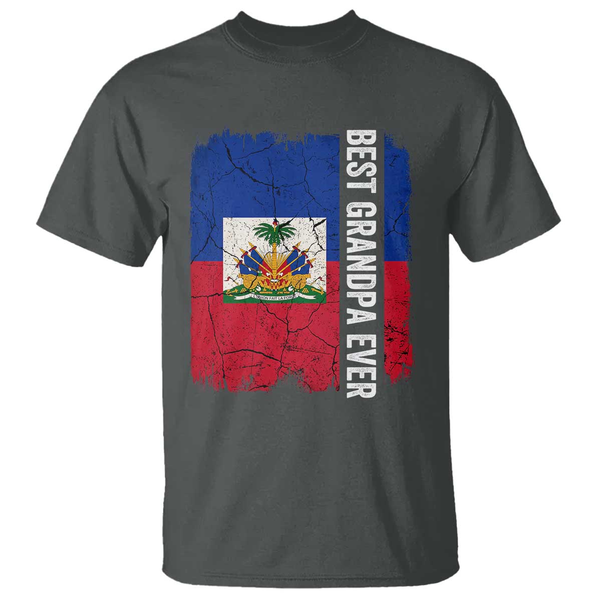Best Grandpa Ever Haitian Granpapa T Shirt Vintage Distressed Haiti Flag Father's Day