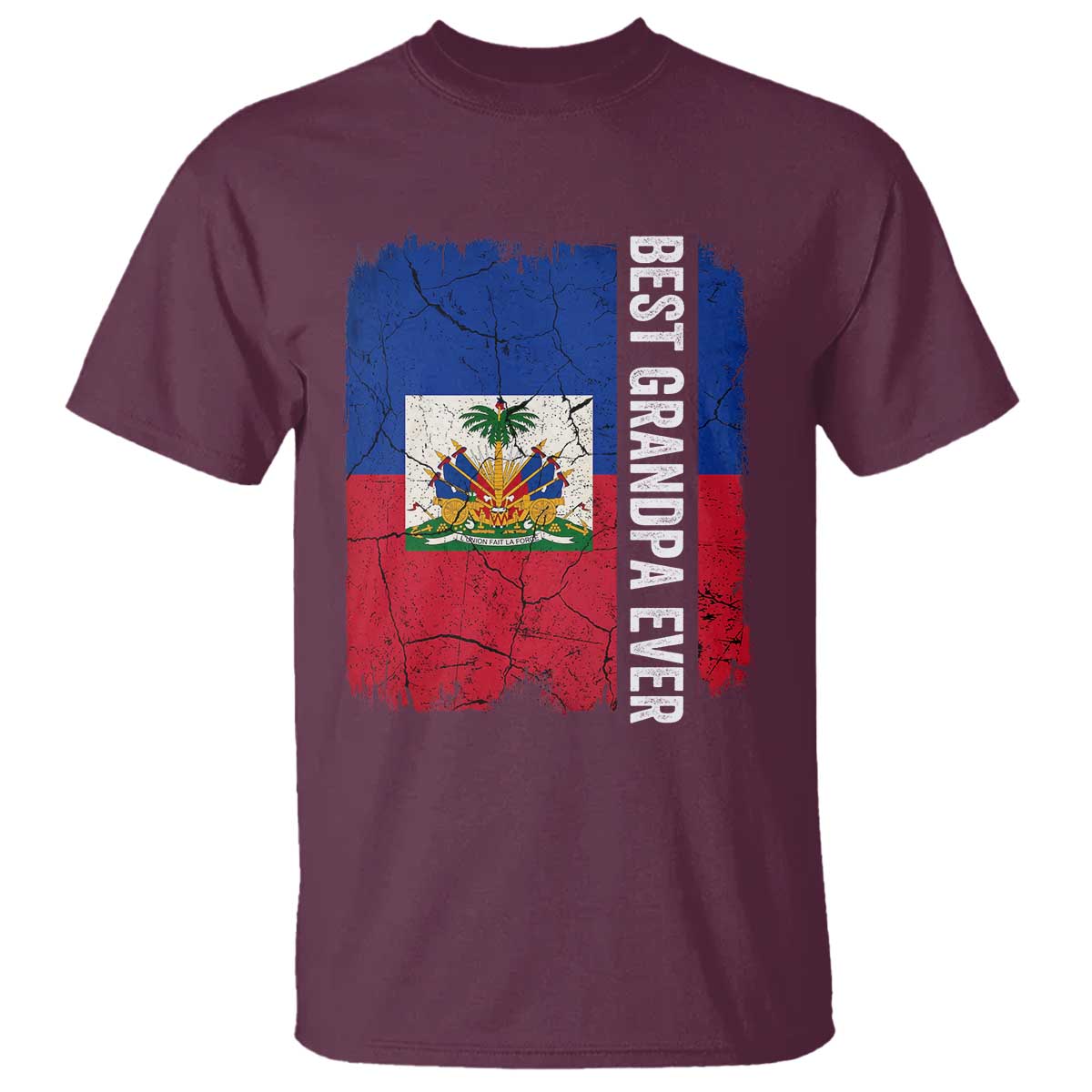 Best Grandpa Ever Haitian Granpapa T Shirt Vintage Distressed Haiti Flag Father's Day