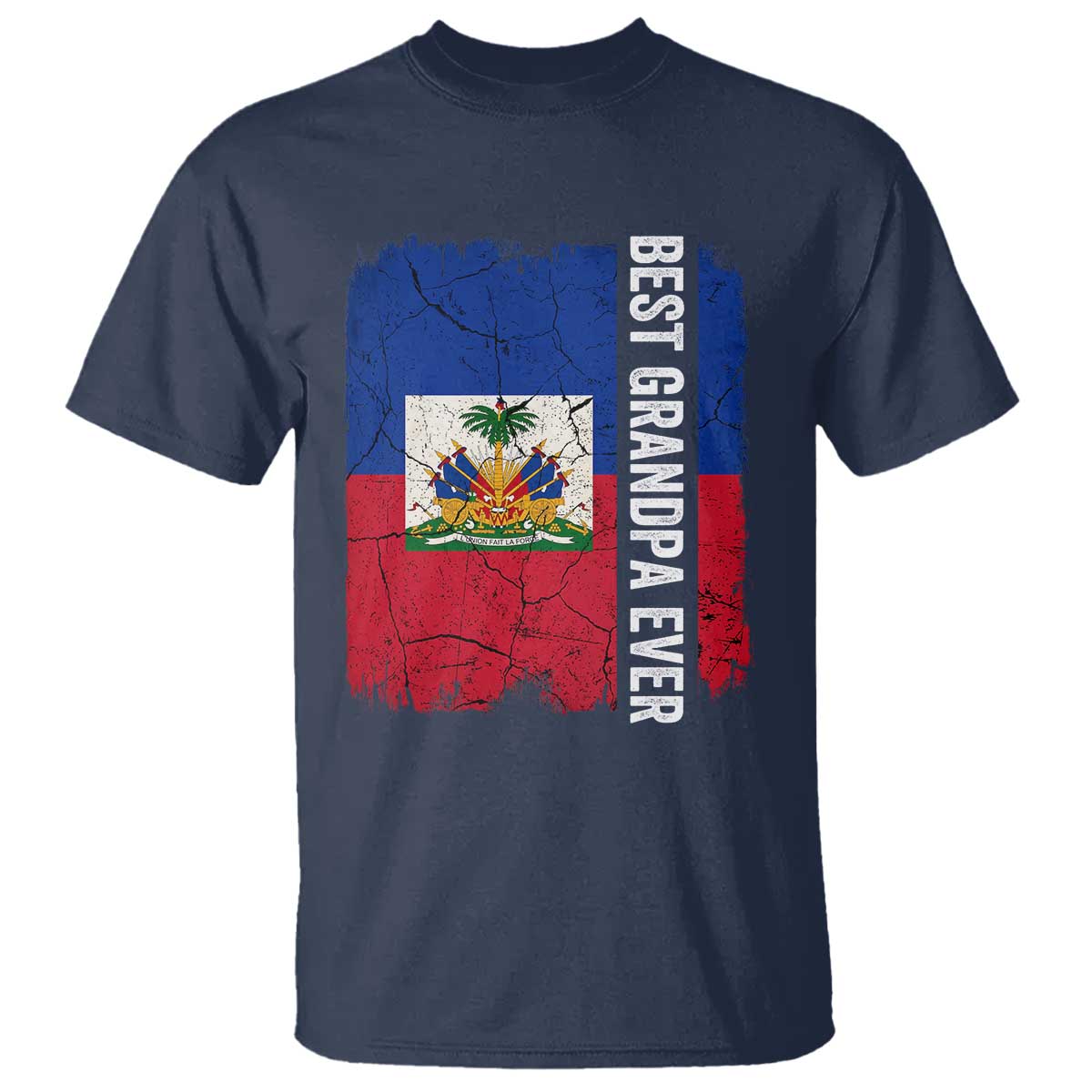 Best Grandpa Ever Haitian Granpapa T Shirt Vintage Distressed Haiti Flag Father's Day