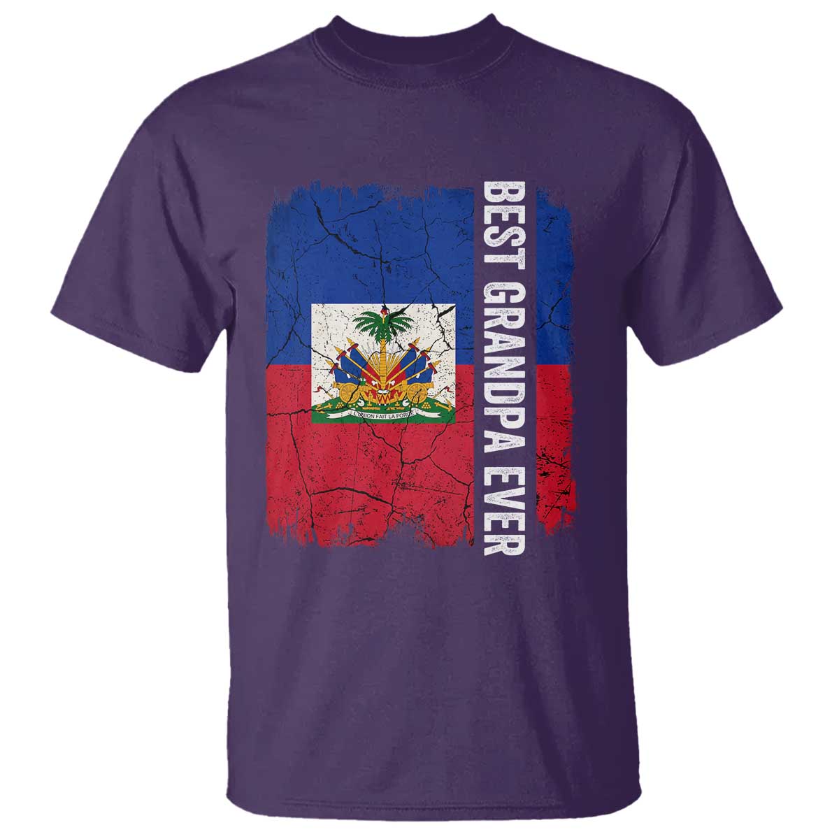 Best Grandpa Ever Haitian Granpapa T Shirt Vintage Distressed Haiti Flag Father's Day