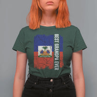 Best Grandpa Ever Haitian Granpapa T Shirt For Women Vintage Distressed Haiti Flag Father's Day
