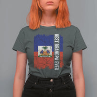 Best Grandpa Ever Haitian Granpapa T Shirt For Women Vintage Distressed Haiti Flag Father's Day