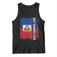 Best Grandpa Ever Haitian Granpapa Tank Top Vintage Distressed Haiti Flag Father's Day
