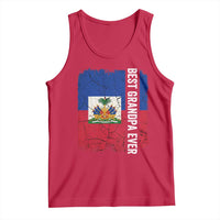 Best Grandpa Ever Haitian Granpapa Tank Top Vintage Distressed Haiti Flag Father's Day