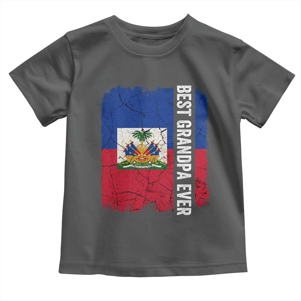 Best Grandpa Ever Haitian Granpapa Toddler T Shirt Vintage Distressed Haiti Flag Father's Day