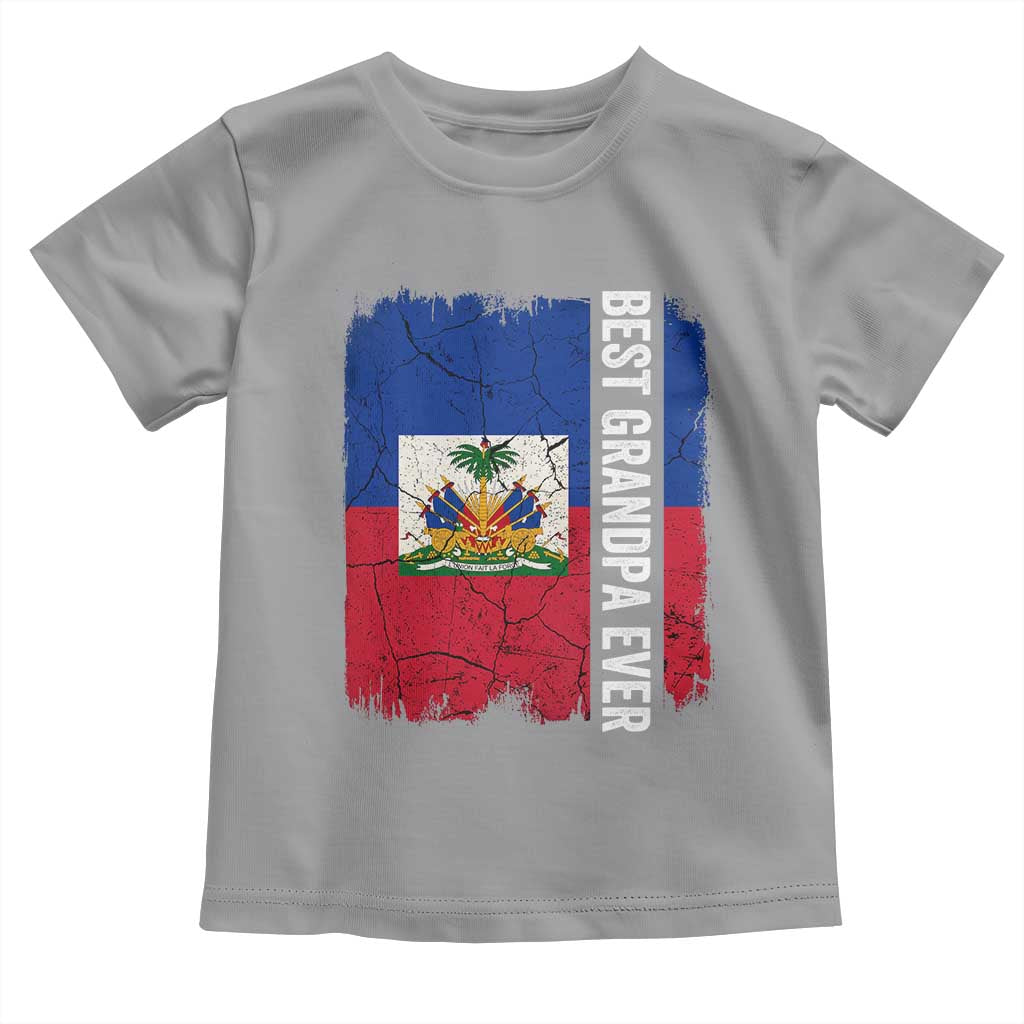 Best Grandpa Ever Haitian Granpapa Toddler T Shirt Vintage Distressed Haiti Flag Father's Day