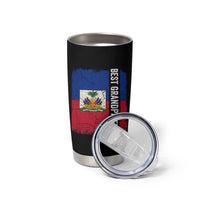 Best Grandpa Ever Haitian Granpapa Tumbler Cup Vintage Distressed Haiti Flag Father's Day