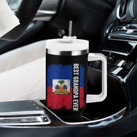 Best Grandpa Ever Haitian Granpapa Tumbler With Handle Vintage Distressed Haiti Flag Father's Day