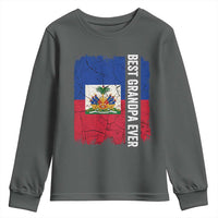 Best Grandpa Ever Haitian Granpapa Youth Sweatshirt Vintage Distressed Haiti Flag Father's Day