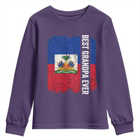 Best Grandpa Ever Haitian Granpapa Youth Sweatshirt Vintage Distressed Haiti Flag Father's Day