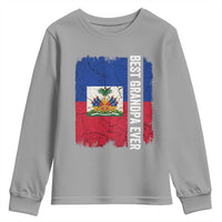 Best Grandpa Ever Haitian Granpapa Youth Sweatshirt Vintage Distressed Haiti Flag Father's Day