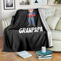 Granpapa Haitian Creole Grandpa Pride Throw Blanket Grandfather Hispanic Haiti Heritage Father's Day