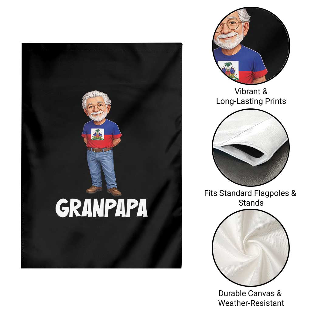Granpapa Haitian Creole Grandpa Pride Garden Flag Grandfather Hispanic Haiti Heritage Father's Day