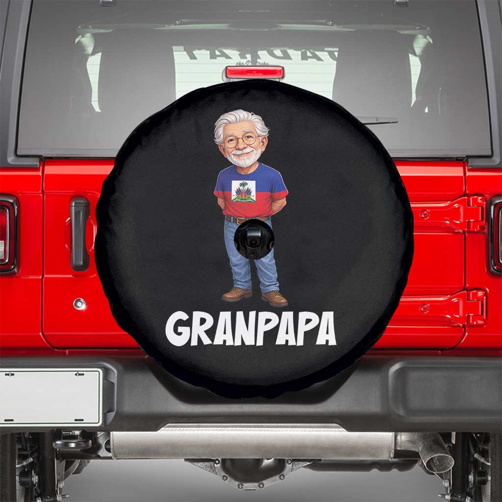 Granpapa Haitian Creole Grandpa Pride Spare Tire Cover Grandfather Hispanic Haiti Heritage Father's Day