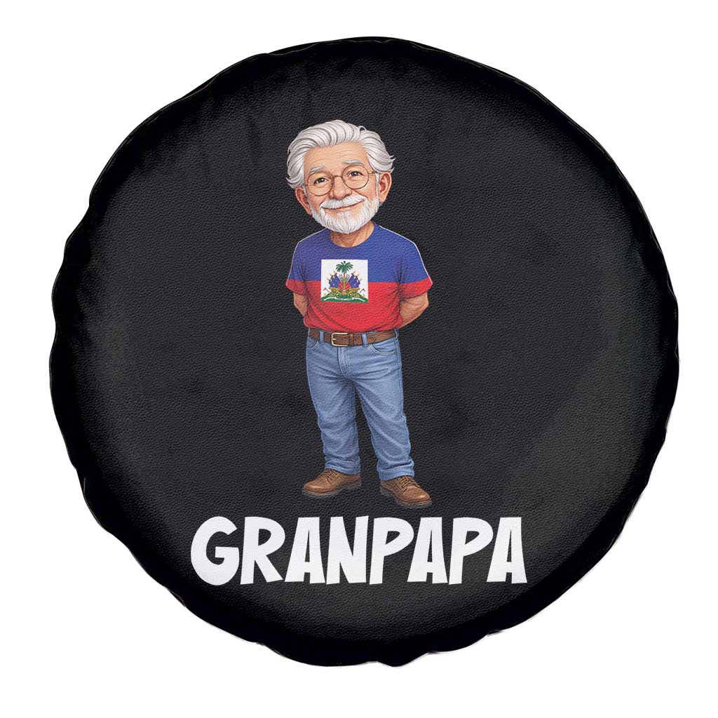 Granpapa Haitian Creole Grandpa Pride Spare Tire Cover Grandfather Hispanic Haiti Heritage Father's Day