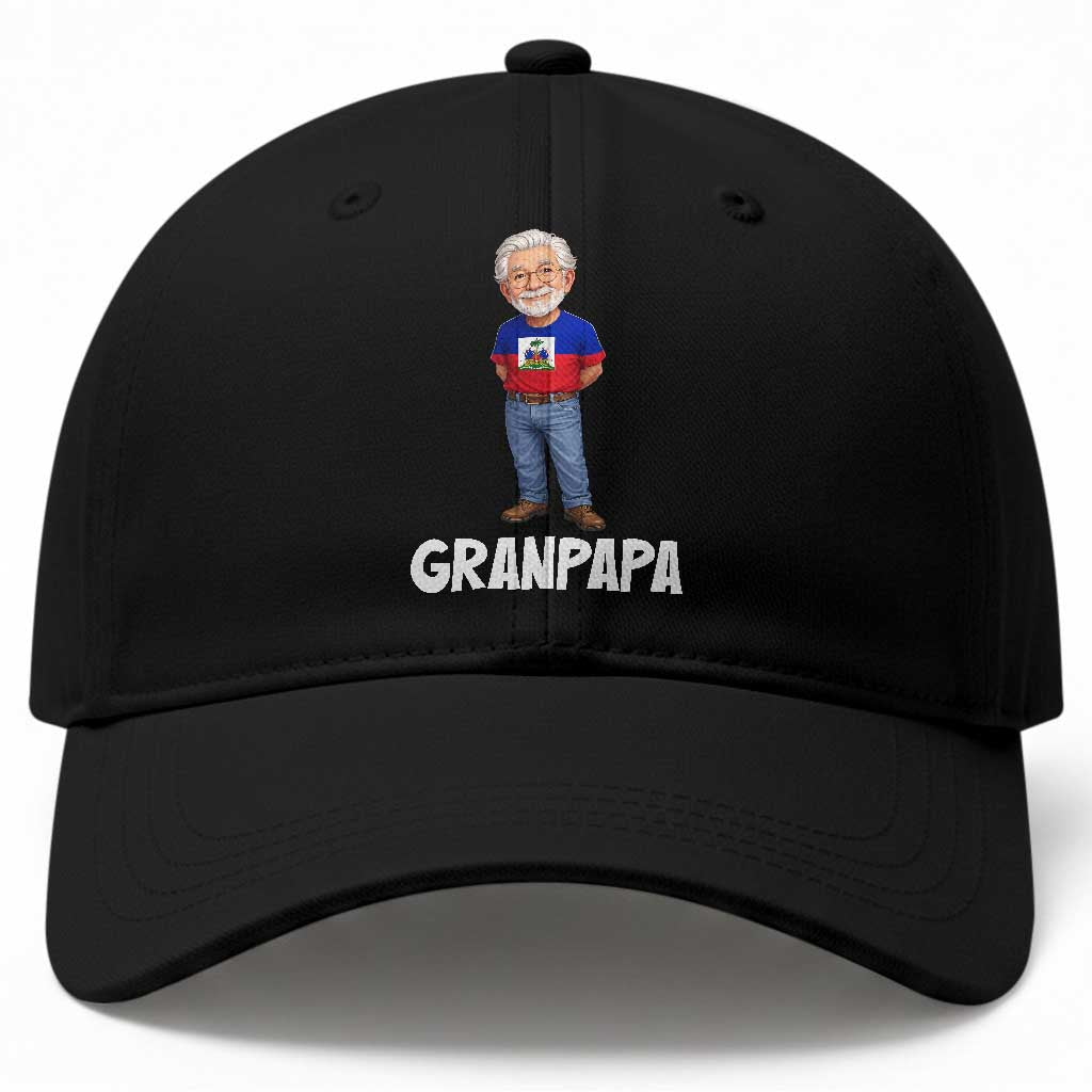 Granpapa Haitian Creole Grandpa Pride Baseball Cap Grandfather Hispanic Haiti Heritage Father's Day