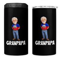 Granpapa Haitian Creole Grandpa Pride 4 in 1 Can Cooler Tumbler Grandfather Hispanic Haiti Heritage Father's Day