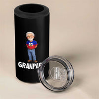 Granpapa Haitian Creole Grandpa Pride 4 in 1 Can Cooler Tumbler Grandfather Hispanic Haiti Heritage Father's Day