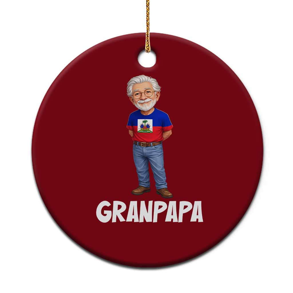 Granpapa Haitian Creole Grandpa Pride Ceramic Ornament Grandfather Hispanic Haiti Heritage Father's Day