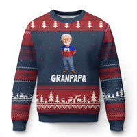 Granpapa Haitian Creole Grandpa Pride Ugly Christmas Sweater Grandfather Hispanic Haiti Heritage Father's Day