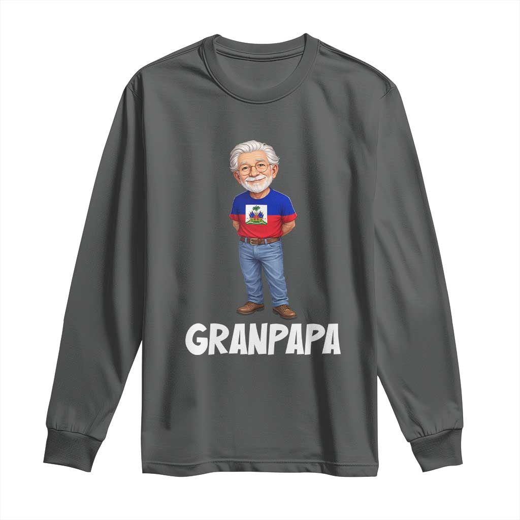 Granpapa Haitian Creole Grandpa Pride Long Sleeve Shirt Grandfather Hispanic Haiti Heritage Father's Day