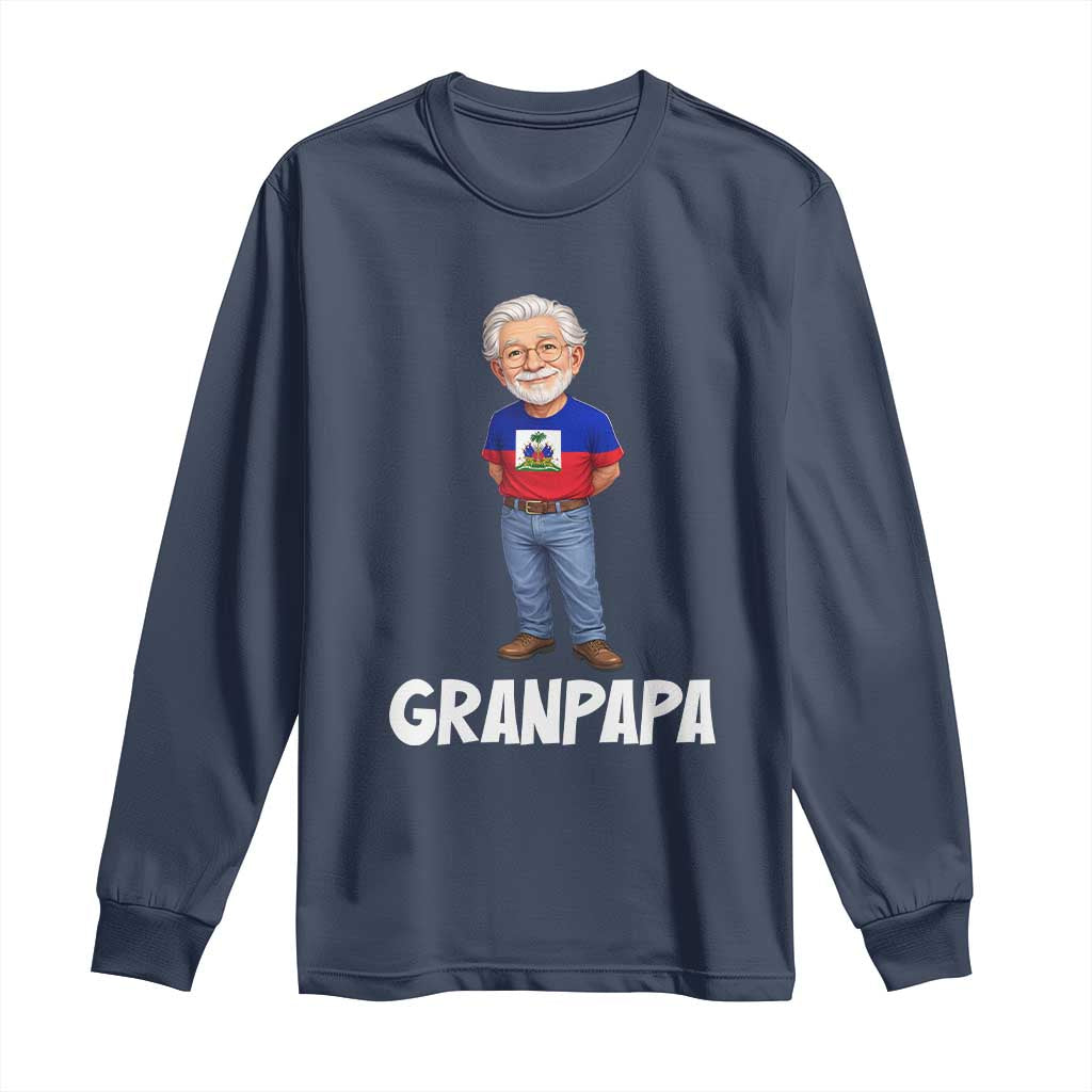 Granpapa Haitian Creole Grandpa Pride Long Sleeve Shirt Grandfather Hispanic Haiti Heritage Father's Day
