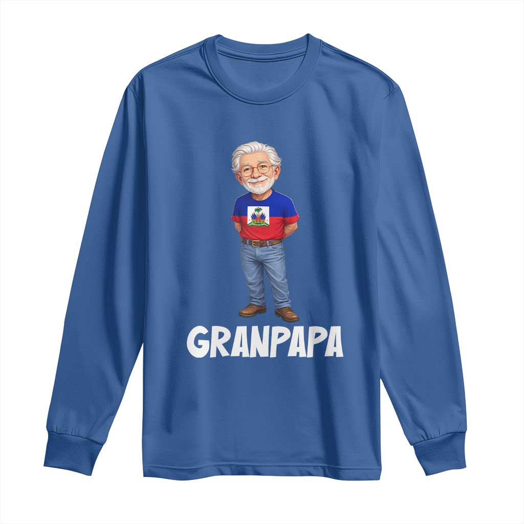 Granpapa Haitian Creole Grandpa Pride Long Sleeve Shirt Grandfather Hispanic Haiti Heritage Father's Day
