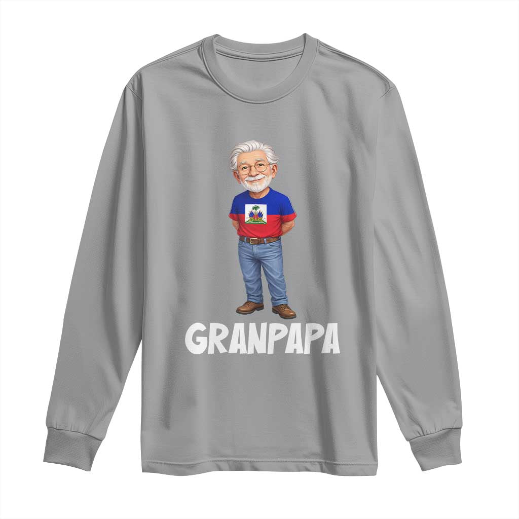Granpapa Haitian Creole Grandpa Pride Long Sleeve Shirt Grandfather Hispanic Haiti Heritage Father's Day