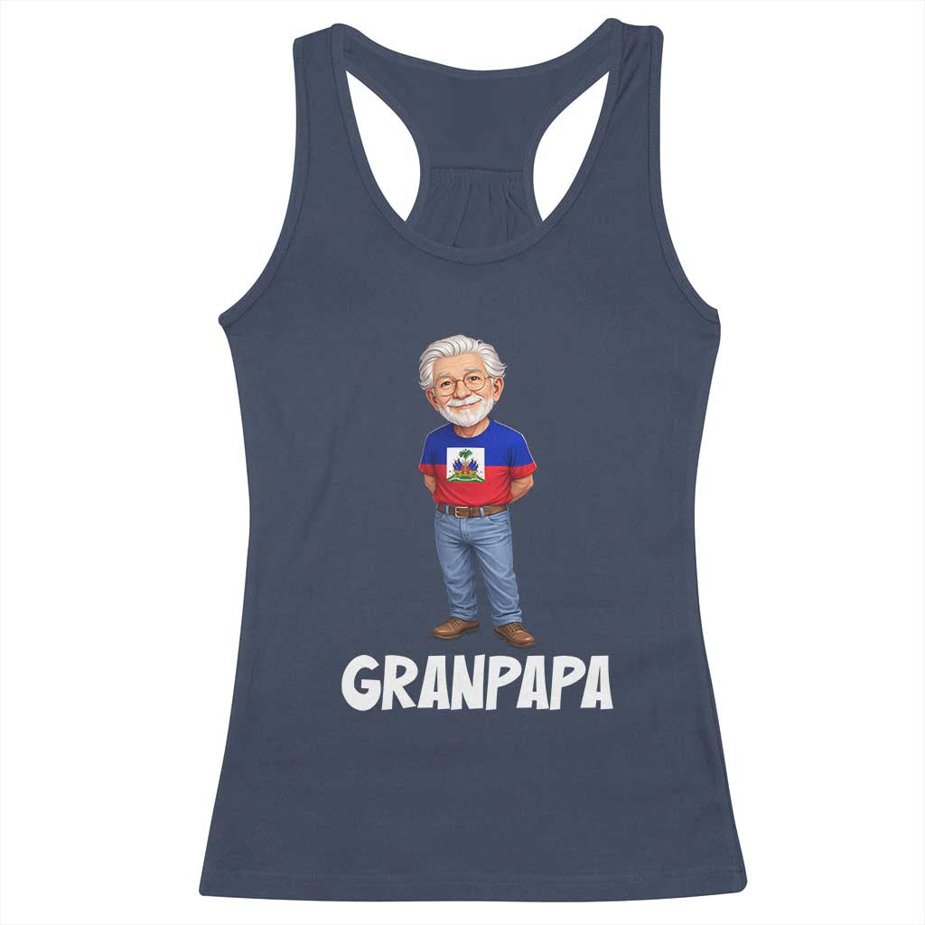 Granpapa Haitian Creole Grandpa Pride Racerback Tank Top Grandfather Hispanic Haiti Heritage Father's Day