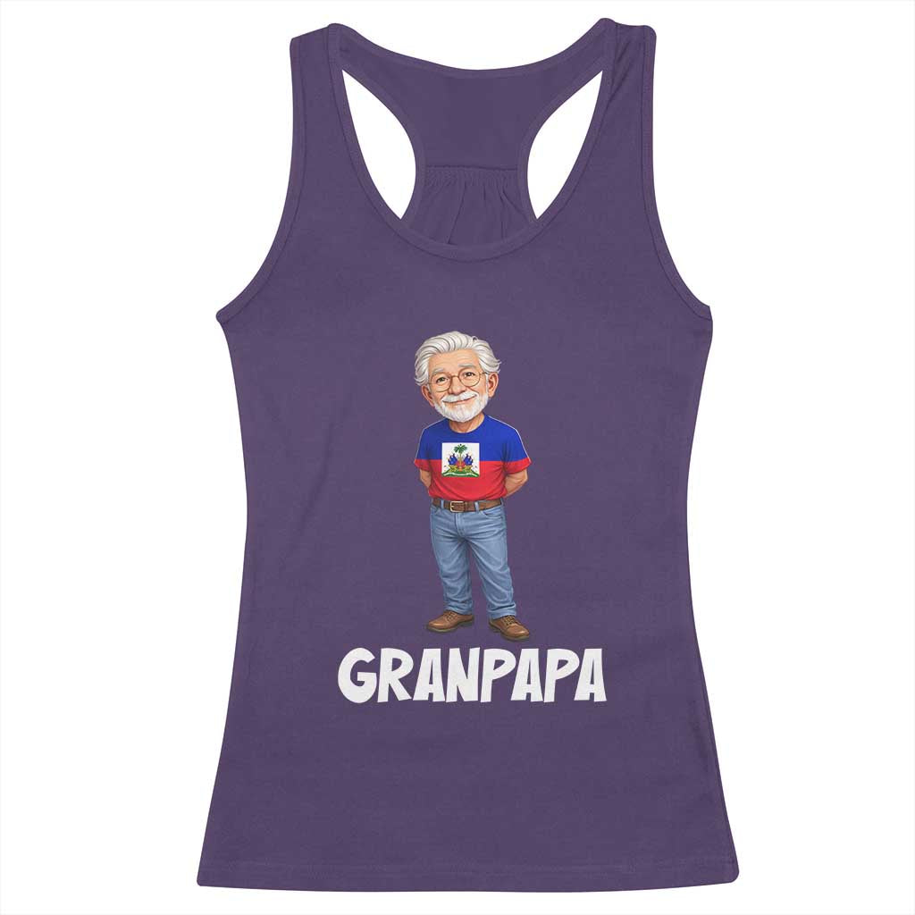 Granpapa Haitian Creole Grandpa Pride Racerback Tank Top Grandfather Hispanic Haiti Heritage Father's Day