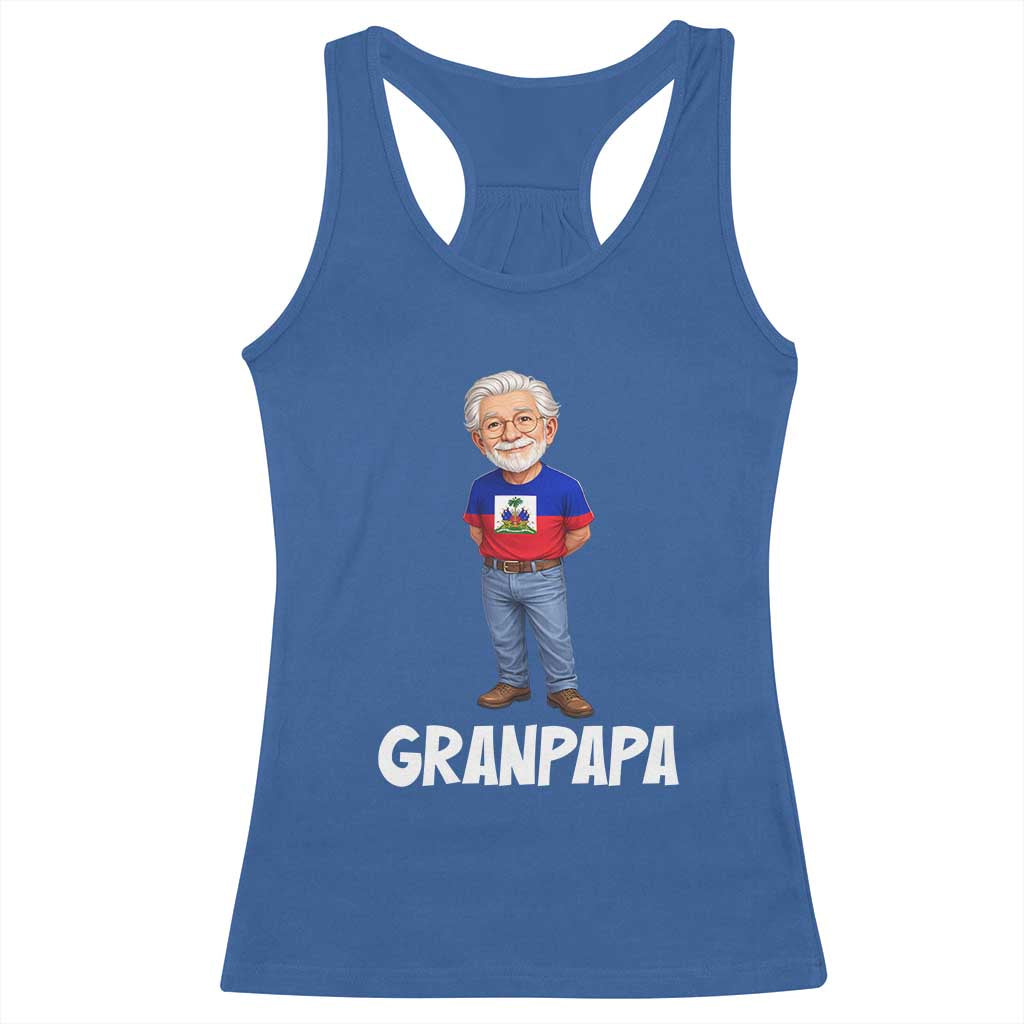 Granpapa Haitian Creole Grandpa Pride Racerback Tank Top Grandfather Hispanic Haiti Heritage Father's Day