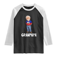Granpapa Haitian Creole Grandpa Pride Raglan Shirt Grandfather Hispanic Haiti Heritage Father's Day