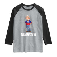 Granpapa Haitian Creole Grandpa Pride Raglan Shirt Grandfather Hispanic Haiti Heritage Father's Day