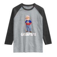 Granpapa Haitian Creole Grandpa Pride Raglan Shirt Grandfather Hispanic Haiti Heritage Father's Day