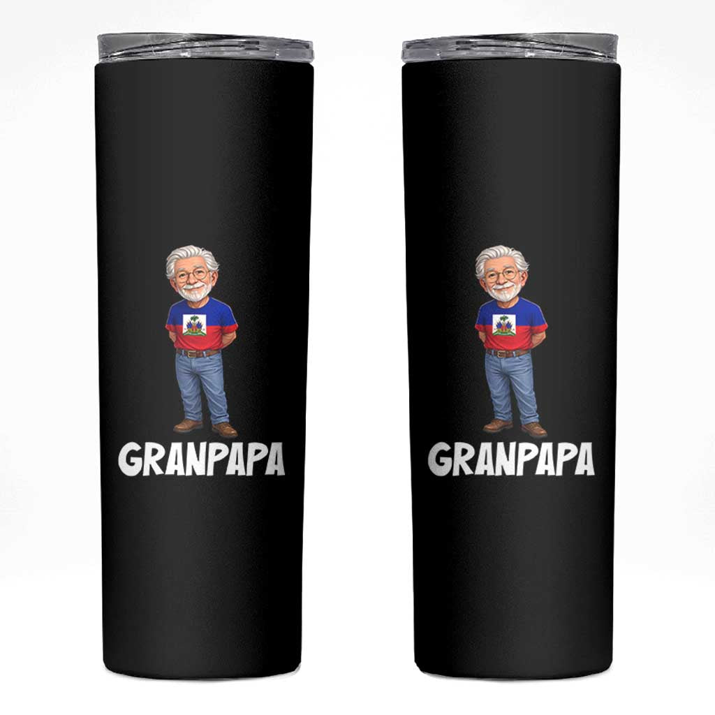 Granpapa Haitian Creole Grandpa Pride Skinny Tumbler Grandfather Hispanic Haiti Heritage Father's Day