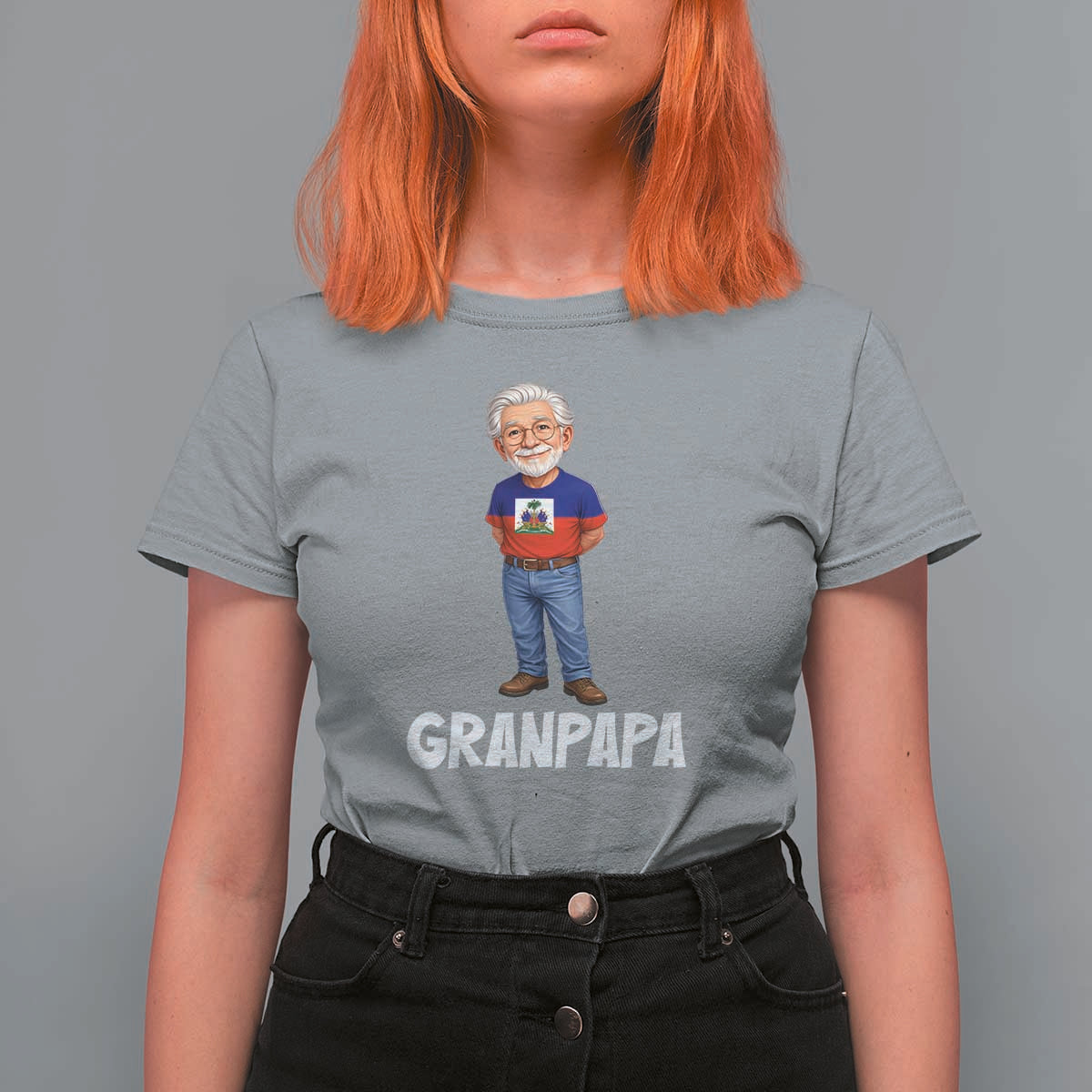 Granpapa Haitian Creole Grandpa Pride T Shirt For Women Grandfather Hispanic Haiti Heritage Father's Day