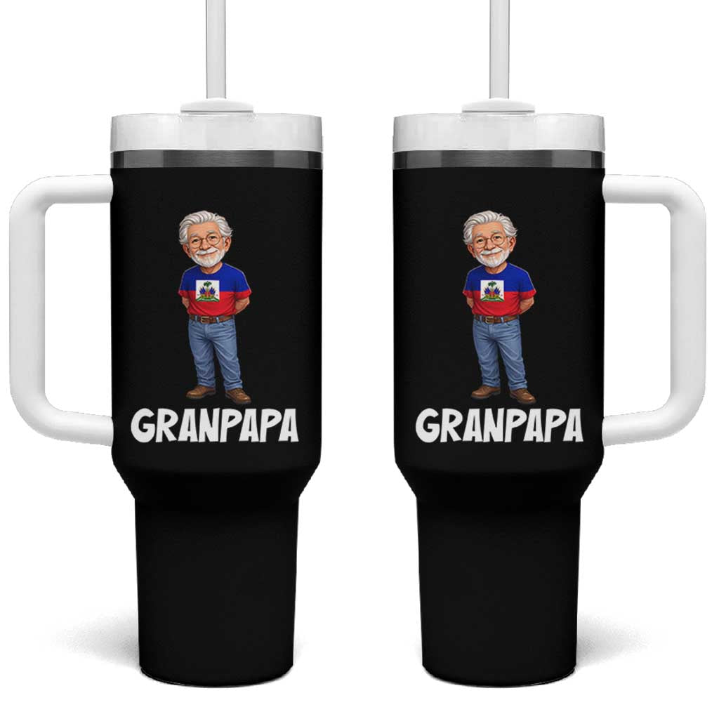 Granpapa Haitian Creole Grandpa Pride Tumbler With Handle Grandfather Hispanic Haiti Heritage Father's Day