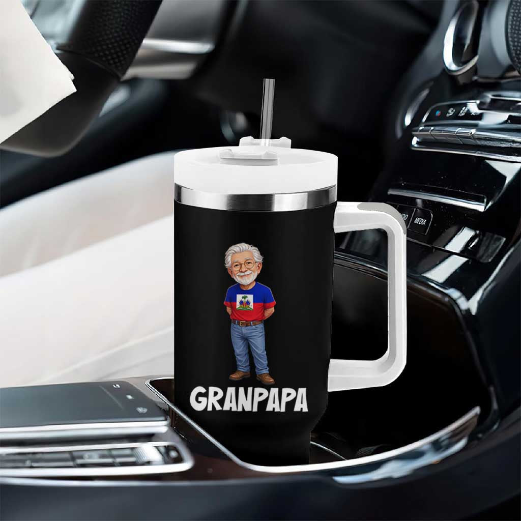 Granpapa Haitian Creole Grandpa Pride Tumbler With Handle Grandfather Hispanic Haiti Heritage Father's Day