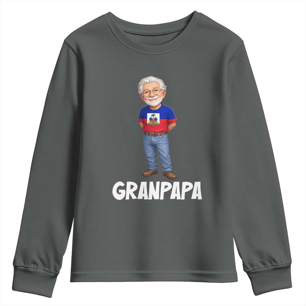 Granpapa Haitian Creole Grandpa Pride Youth Sweatshirt Grandfather Hispanic Haiti Heritage Father's Day