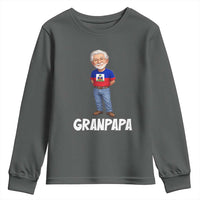 Granpapa Haitian Creole Grandpa Pride Youth Sweatshirt Grandfather Hispanic Haiti Heritage Father's Day