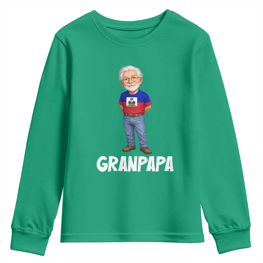 Granpapa Haitian Creole Grandpa Pride Youth Sweatshirt Grandfather Hispanic Haiti Heritage Father's Day