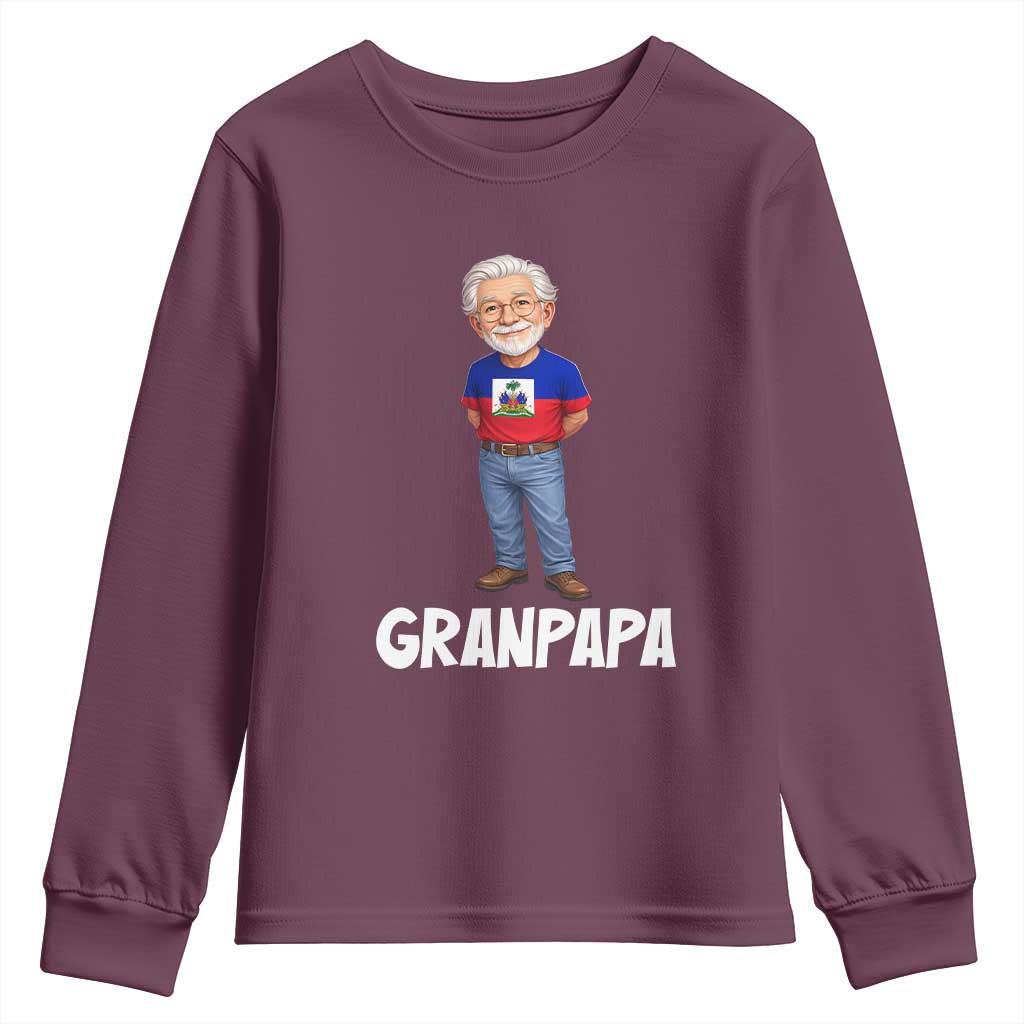 Granpapa Haitian Creole Grandpa Pride Youth Sweatshirt Grandfather Hispanic Haiti Heritage Father's Day