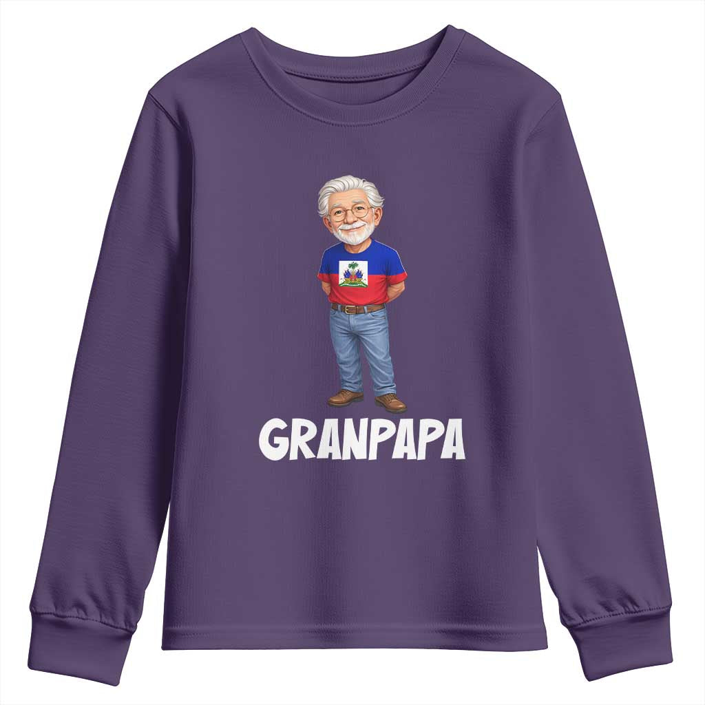 Granpapa Haitian Creole Grandpa Pride Youth Sweatshirt Grandfather Hispanic Haiti Heritage Father's Day