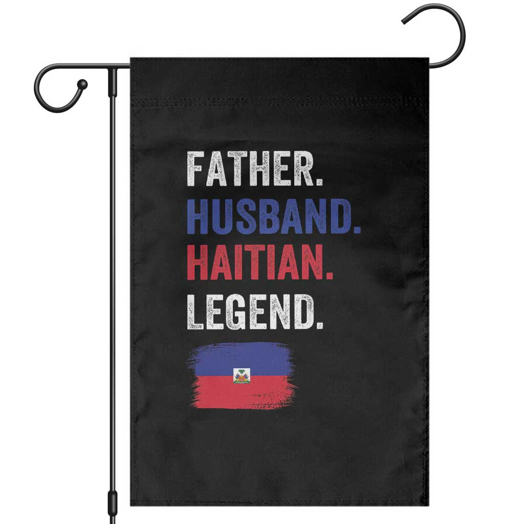 Father Husband Haitian Legend Garden Flag Distressed Haiti Flag Dad Gift Father's Day